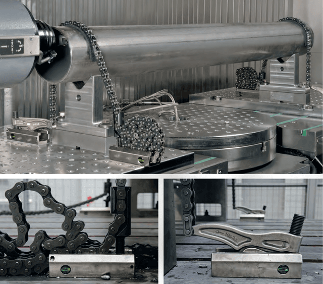 Chain clamps for irregular moulds